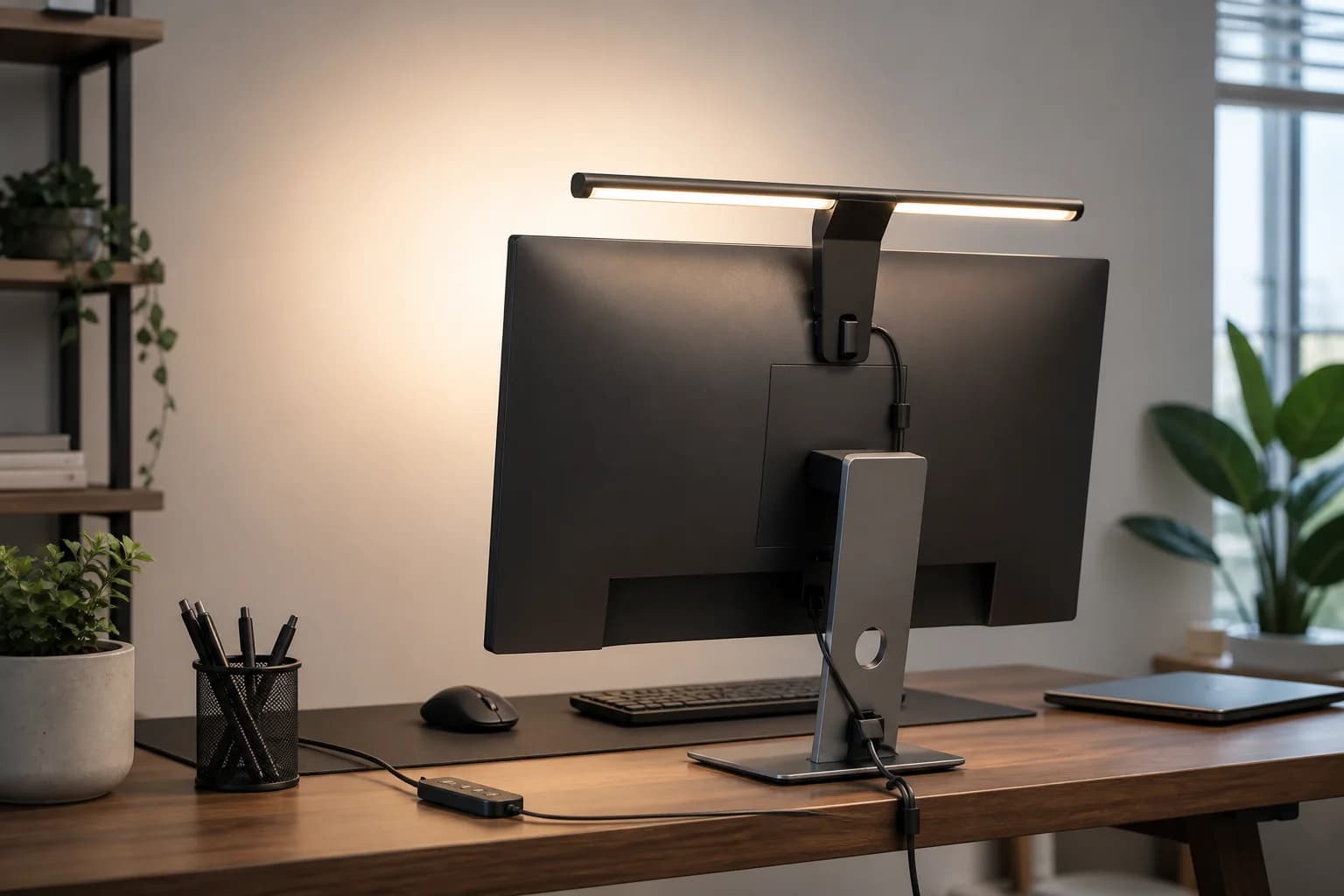 LUME CUBE Edge 2.0 LED Desk Lamp with USB Charging Port and Circle Webcam Light