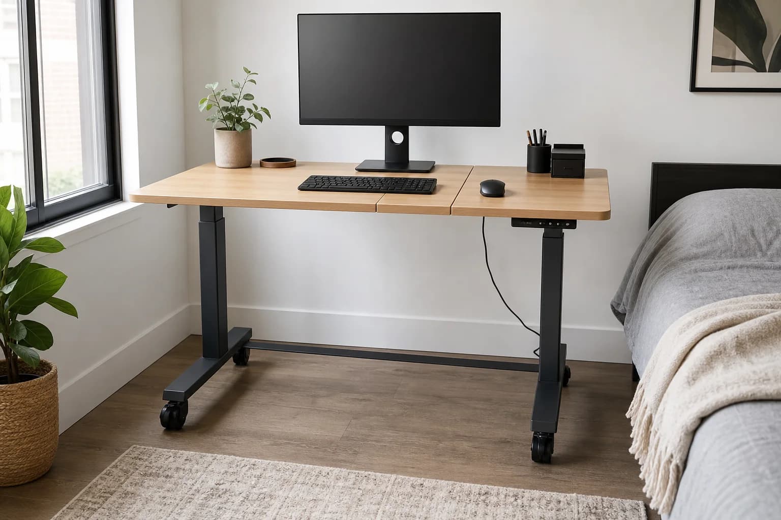 ErGear 48×24 Electric Standing Desk with Wheels
